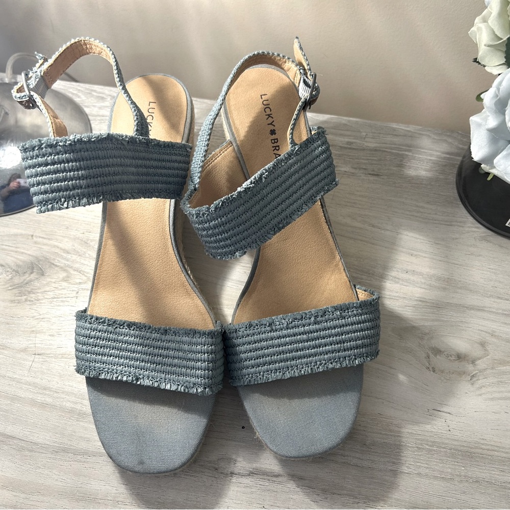 Lucky Brand Size 10 Women’s Wedge Sandal Minija Blue